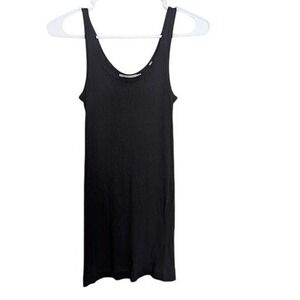 Vince Womens Size XS Black Sleeveless Scoop Neck Ribbed Fitted Casual Tank Top
